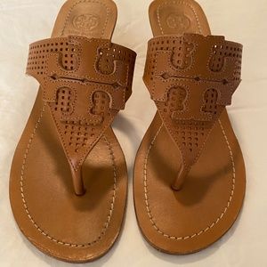 TORY BURCH Tan Wedge Sandals, size 7.5